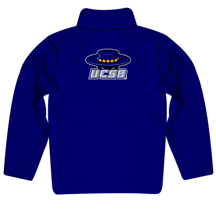 UC Santa Barbara Gauchos UCSB Vive La Fete Game Day Solid Blue Quarter Zip Pullover Sleeves - Vive La Fête - Online Apparel Store