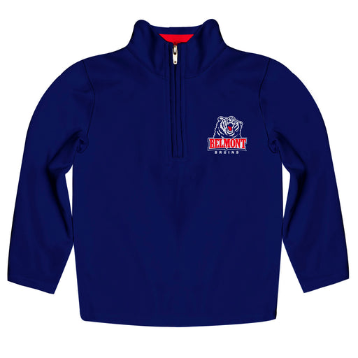 Belmont University Bruins Vive La Fete Game Day Solid Blue Quarter Zip Pullover Sleeves