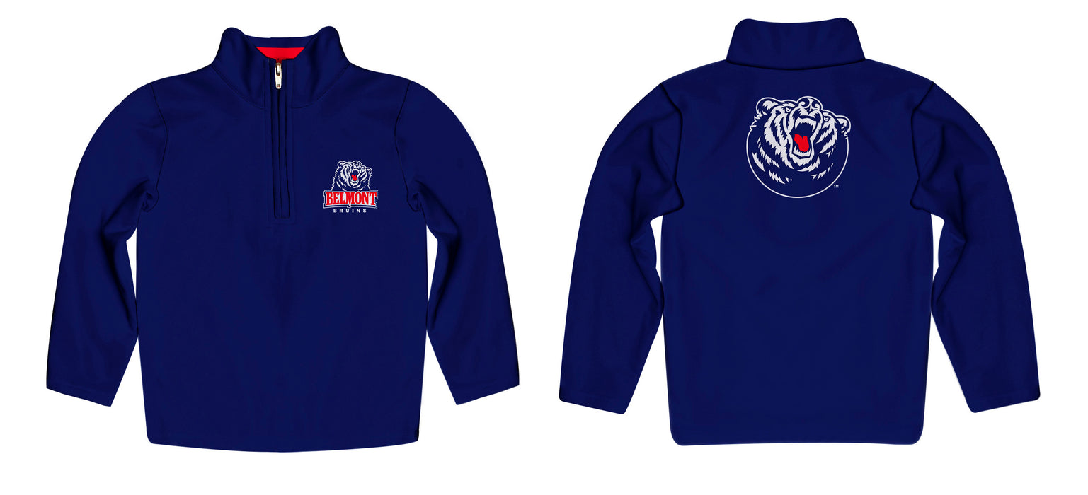 Belmont University Bruins Vive La Fete Game Day Solid Blue Quarter Zip Pullover Sleeves - Vive La Fête - Online Apparel Store