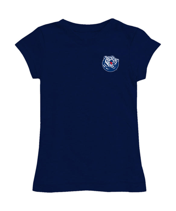 Belmont University Bruins Hand Sketched Vive La Fete Impressions Artwork Navy Girls Cotton Short Sleeve Tee
