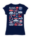 Belmont University Bruins Hand Sketched Vive La Fete Impressions Artwork Navy Girls Cotton Short Sleeve Tee - Vive La Fête - Online Apparel Store