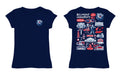 Belmont University Bruins Hand Sketched Vive La Fete Impressions Artwork Navy Girls Cotton Short Sleeve Tee - Vive La Fête - Online Apparel Store