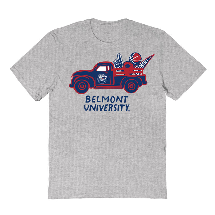 Belmont University Bruins Hand Sketched Vive La Fete Impressions Truck Kids Grey Cotton T-shirt