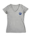 Belmont University Bruins Hand Sketched Vive La Fete Impressions Artwork Grey Women Cotton Short Sleeve V-Neck Tshirt