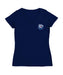 Belmont University Bruins Hand Sketched Vive La Fete Impressions Artwork Navy Women Cotton Short Sleeve V-Neck Tshirt