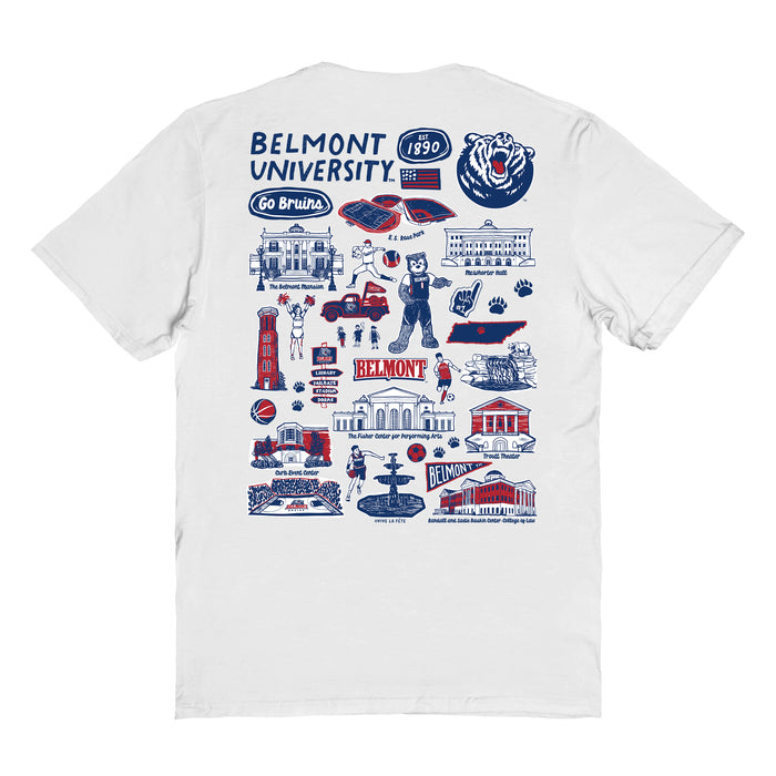 Belmont University Bruins Vive La Fete Impressions Artwork Womens Cotton Tshirt - Vive La Fête - Online Apparel Store