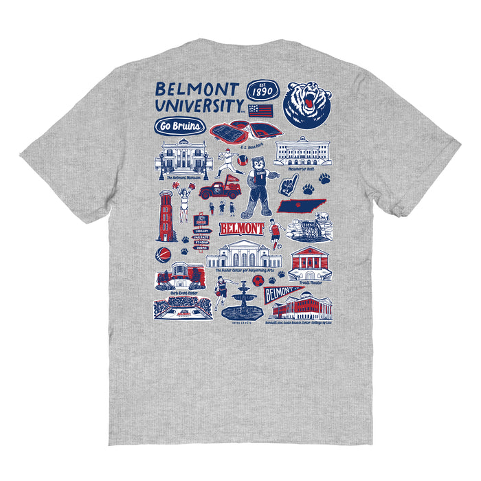Belmont University Bruins Vive La Fete Impressions Artwork Womens Cotton Tshirt - Vive La Fête - Online Apparel Store