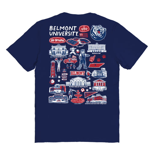 Belmont University Bruins Vive La Fete Impressions Artwork Womens Cotton Tshirt - Vive La Fête - Online Apparel Store