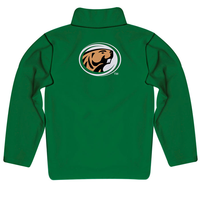 Bemidji State Beavers BSU Vive La Fete Game Day Solid Green Quarter Zip Pullover Sleeves - Vive La Fête - Online Apparel Store