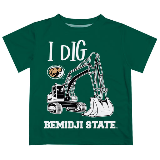 Bemidji State Beavers BSU Vive La Fete Excavator Boys Game Day Green Short Sleeve Tee