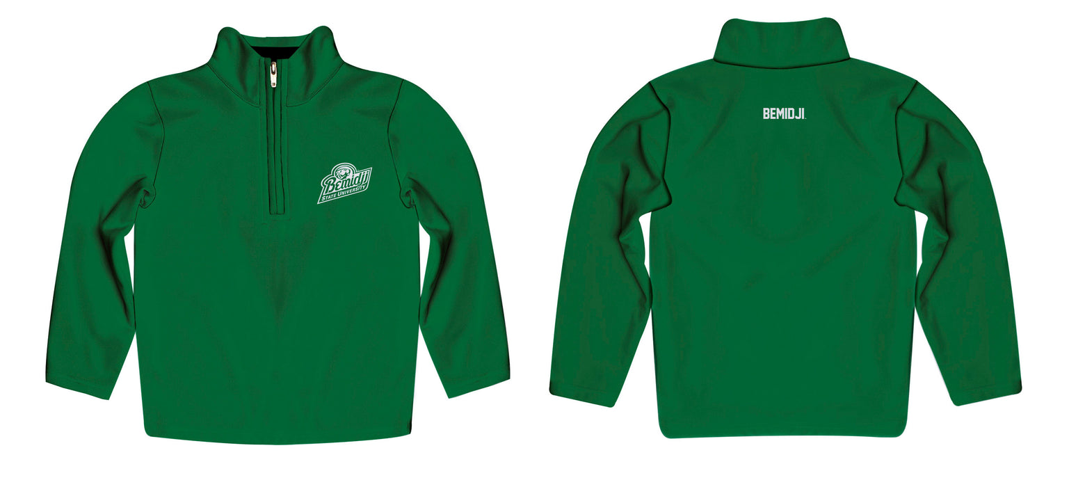Bemidji State Beavers Vive La Fete Logo and Mascot Name Womens Green Quarter Zip Pullover - Vive La Fête - Online Apparel Store