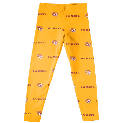 Bethune-Cookman Wildcats Vive La Fete Girl Game Day All Over Two Logos Elastic Waist Classic Play Maroon Leggings Tights