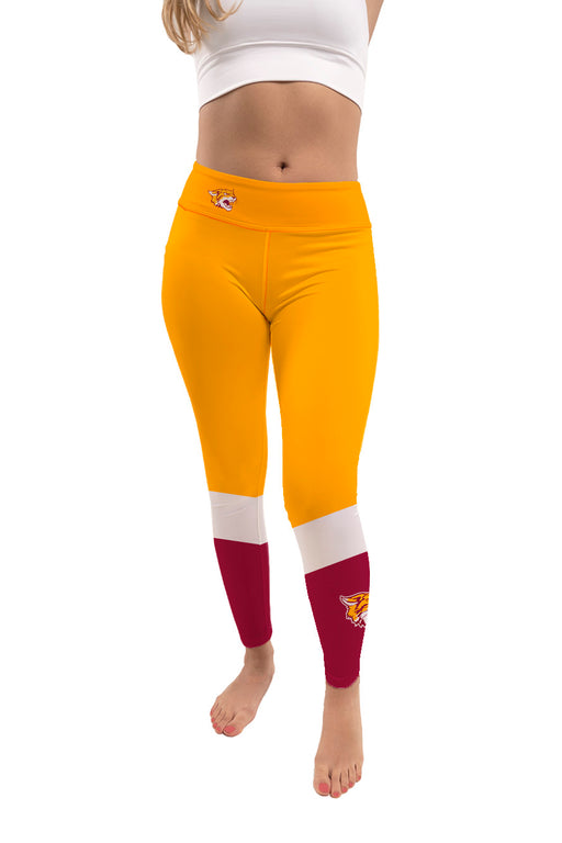 Bethune-Cookman Wildcats Vive La Fete Game Day Collegiate Ankle Color Block Women Yellow Maroon Yoga Leggings