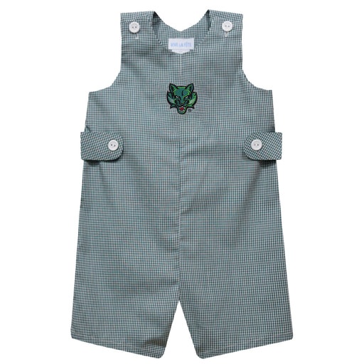 Binghamton University Bearcats Embroidered Hunter Green Gingham Boys Jon Jon