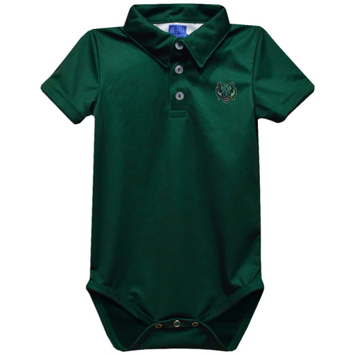 Binghamton University Bearcats Embroidered Hunter Green Solid Knit Boys Polo Bodysuit