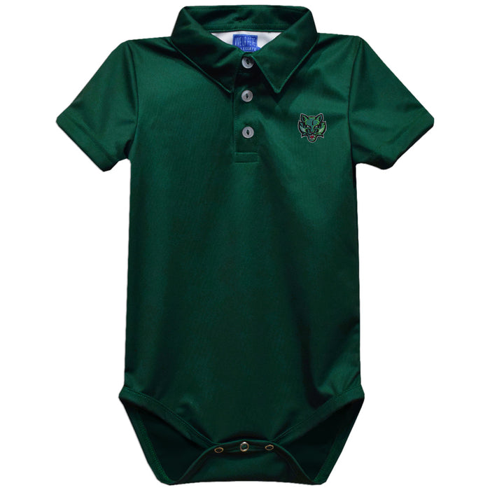 Binghamton University Bearcats Embroidered Hunter Green Solid Knit Boys Polo Bodysuit