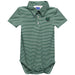 Binghamton University Bearcats Embroidered Hunter Green Stripe Knit Boys Polo Bodysuit