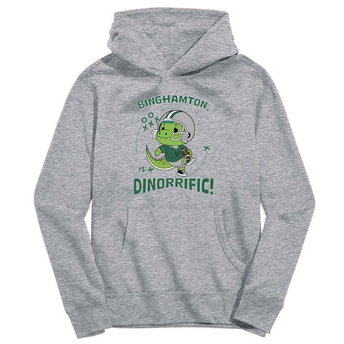 Binghamton University Bearcats Dinorrific Heather Grey Cotton Youth Hoodie