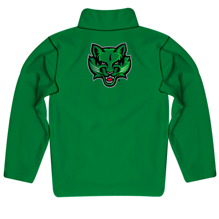 Binghamton University Bearcats Vive La Fete Game Day Solid Green Quarter Zip Pullover Sleeves - Vive La Fête - Online Apparel Store