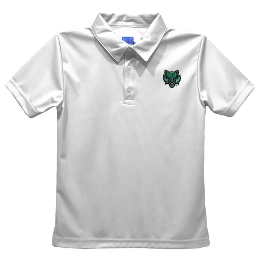Binghamton University Bearcats Embroidered White Short Sleeve Polo Box Shirt