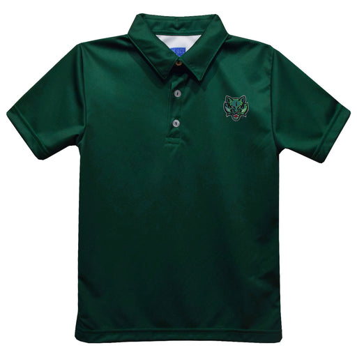 Binghamton University Bearcats Embroidered Hunter Green Short Sleeve Polo Box Shirt
