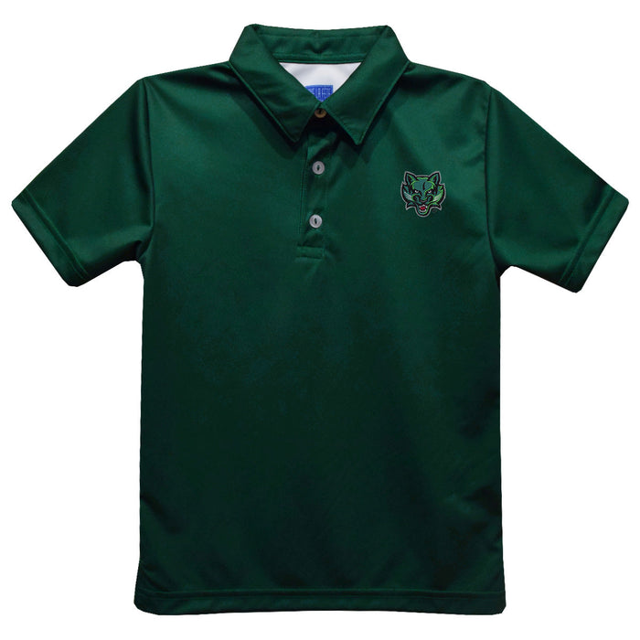 Binghamton University Bearcats Embroidered Hunter Green Short Sleeve Polo Box Shirt