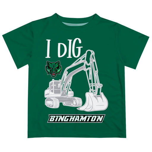 Binghamton University Bearcats Vive La Fete Excavator Boys Game Day Green Short Sleeve Tee