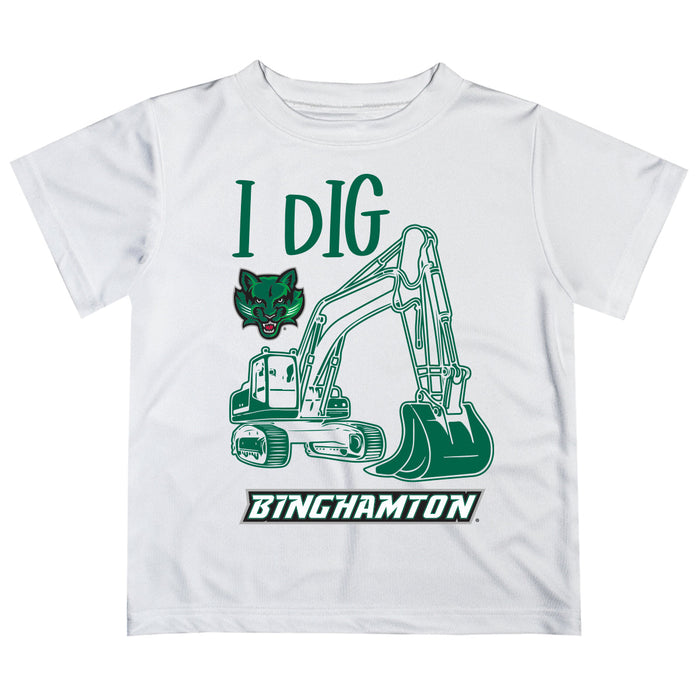 Binghamton University Bearcats Vive La Fete Excavator Boys Game Day White Short Sleeve Tee