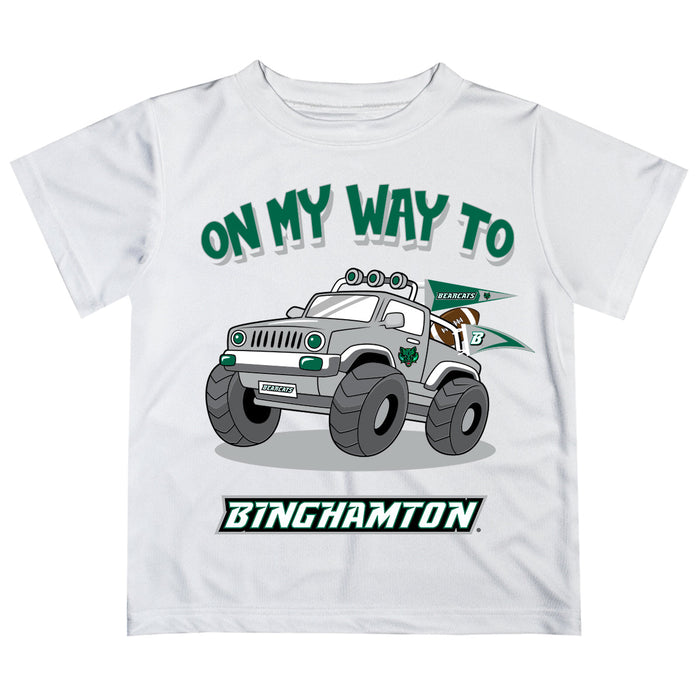 Binghamton University Bearcats Vive La Fete Monster Truck Boys Game Day White Short Sleeve Tee