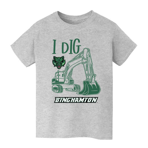 Binghamton University Bearcats Vive La Fete Excavator Heather Grey Cotton Short Sleeve Tee