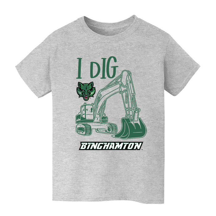 Binghamton University Bearcats Vive La Fete Excavator Heather Grey Cotton Short Sleeve Tee