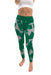 Binghamton University Bearcats Vive La Fete Paint Brush Logo on Waist Women Green Yoga Leggings