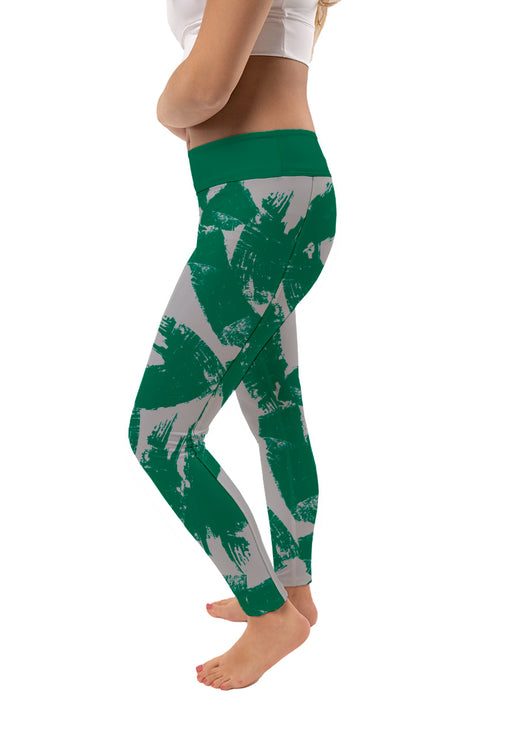 Binghamton University Bearcats Vive La Fete Paint Brush Logo on Waist Women Green Yoga Leggings - Vive La Fête - Online Apparel Store