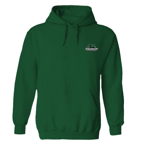 Binghamton University Bearcats Hand Sketched Vive La Fete Impressions Artwork Green Cotton Fleece Long Sleeve Hoodie