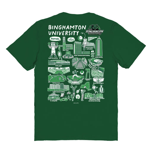 Binghamton University Bearcats Vive La Fete Impressions Artwork Green Womens Cotton Tshirt - Vive La Fête - Online Apparel Store