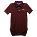Brooklyn College Bulldogs Embroidered Maroon Solid Knit Boys Polo Bodysuit
