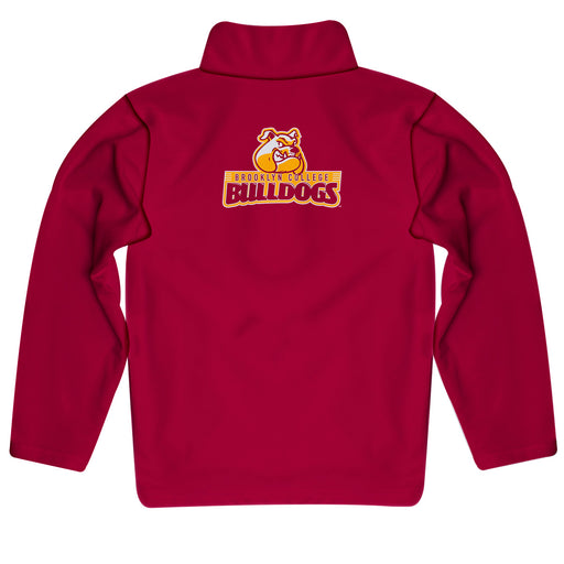 Brooklyn College Bulldogs Vive La Fete Game Day Solid Maroon Quarter Zip Pullover Sleeves - Vive La Fête - Online Apparel Store