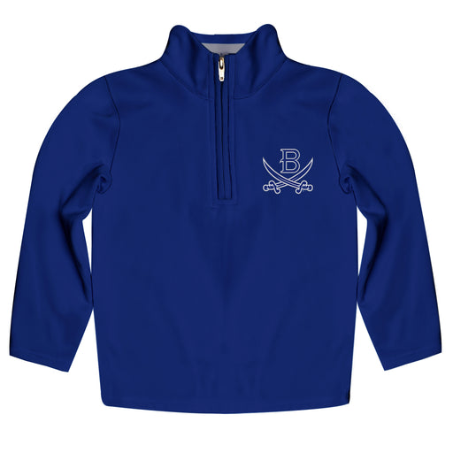Blinn College Buccaneers Vive La Fete Game Day Solid Blue Quarter Zip Pullover Sleeves