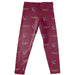 Bloomsburg Pennsylvania Huskies Vive La Fete Girls All Over Two Logos Elastic Waist Classic Play Maroon Leggings Tights
