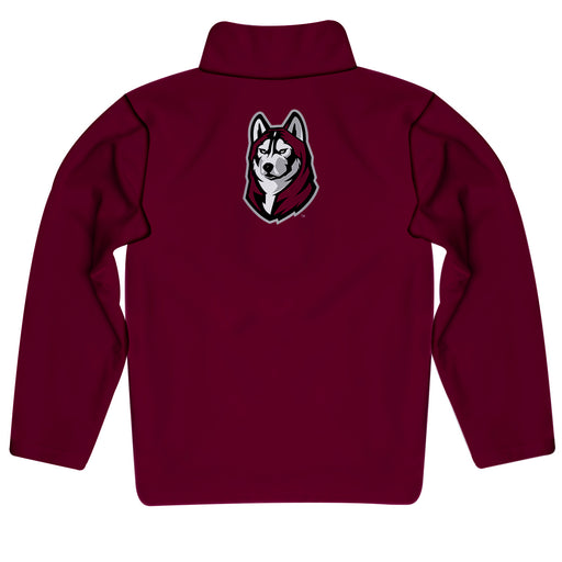 Bloomsburg University of Pennsylvania Huskies BU Vive La Fete Game Day Solid Maroon Quarter Zip Pullover Sleeves - Vive La Fête - Online Apparel Store