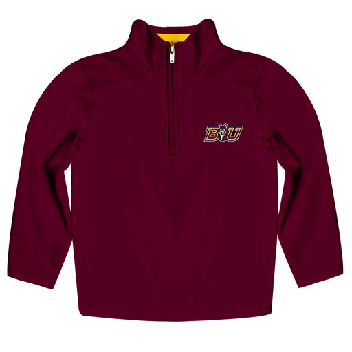 Bloomsburg University of Pennsylvania Huskies BU Vive La Fete Game Day Solid Maroon Quarter Zip Pullover Sleeves