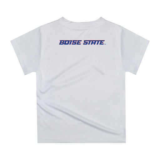 Boise State University Broncos Original Dripping Football Helmet White T-Shirt by Vive La Fete - Vive La Fête - Online Apparel Store