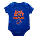 Boise State University Broncos Vive La Fete Infant Game Day Royal Short Sleeve Bodysuit
