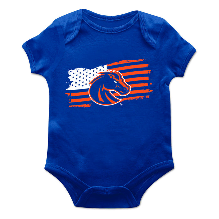 Boise State University Broncos Vive La Fete Infant Game Day Royal Short Sleeve Bodysuit