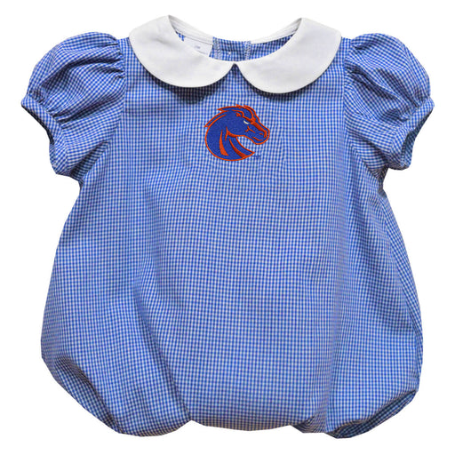Boise State University Broncos Embroidered Royal Girls Baby Bubble Short Sleeve