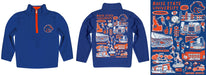 Boise State University Broncos Hand Sketched Vive La Fete Impressions Artwork Blue Boys Quarter Zip Pullover V1 - Vive La Fête - Online Apparel Store