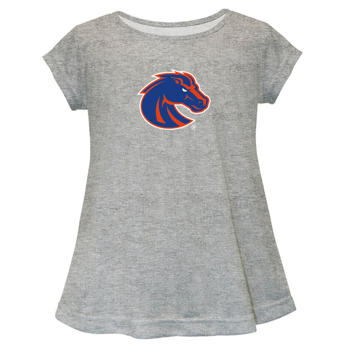 Boise State Broncos Short Sleeve Youth Cotton Top Grey