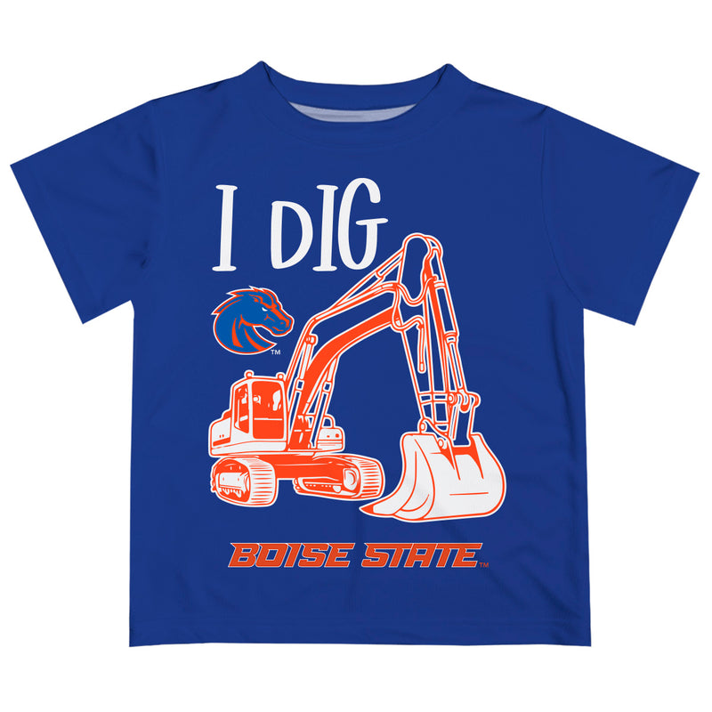 Boise State University Broncos Vive La Fete Excavator Boys Game Day Blue Short Sleeve Tee