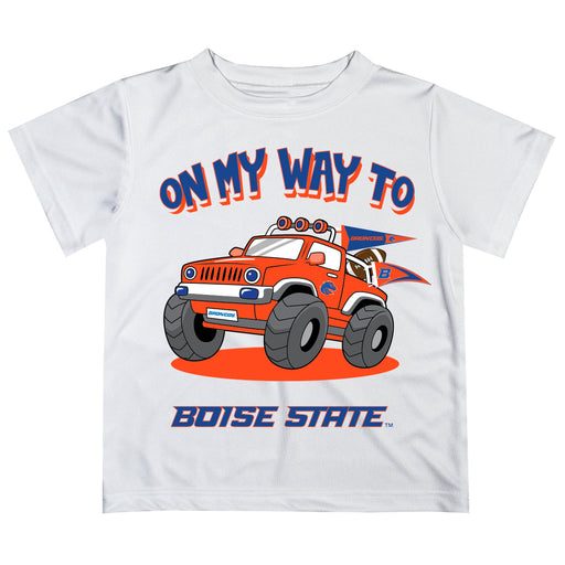 Boise State University Broncos Vive La Fete Monster Truck Boys Game Day White Short Sleeve Tee