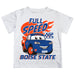Boise State University Broncos Vive La Fete Toy Racing Car Boys Game Day White Short Sleeve Tee